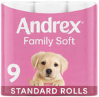 Andrex Family Soft Toilet Roll 45 Pack Bulk Buy Fragrance Free White Bathroom Tissue FSC Certified Paper Rolls