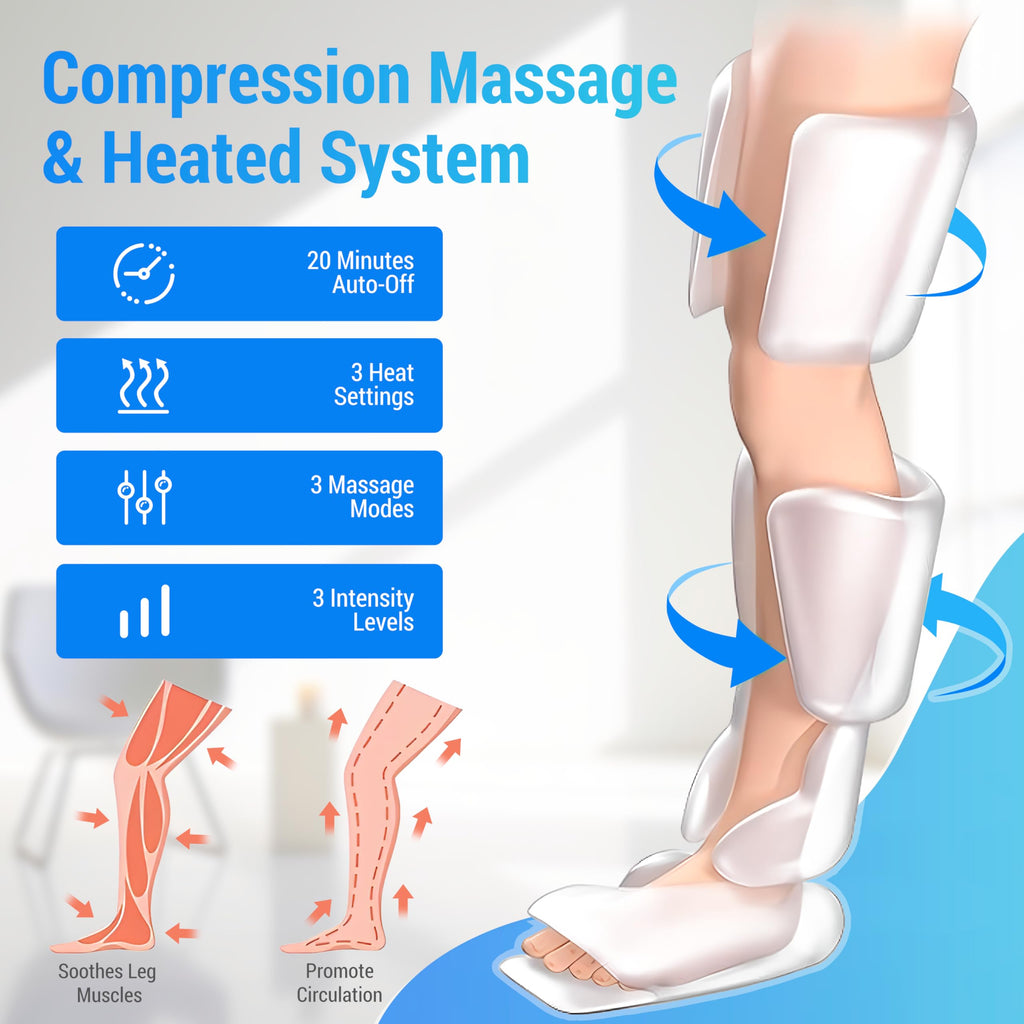 Comfier Leg and Knee Massager Machine with Heat 4D Kneading Calf Massage Boots Electric Compression Wraps for Circulation and Pain Relief - Like New