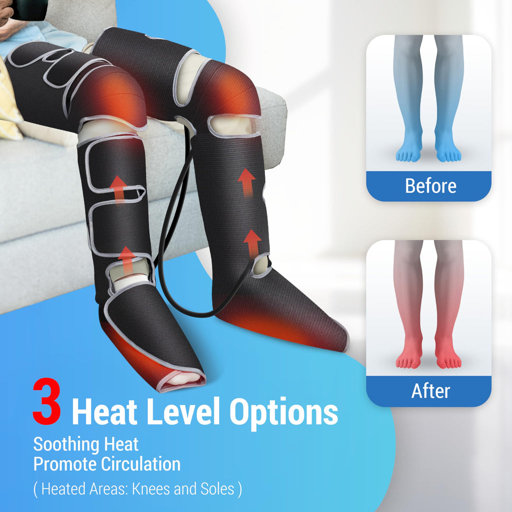 Comfier Leg and Knee Massager Machine with Heat 4D Kneading Calf Massage Boots Electric Compression Wraps for Circulation and Pain Relief - Like New