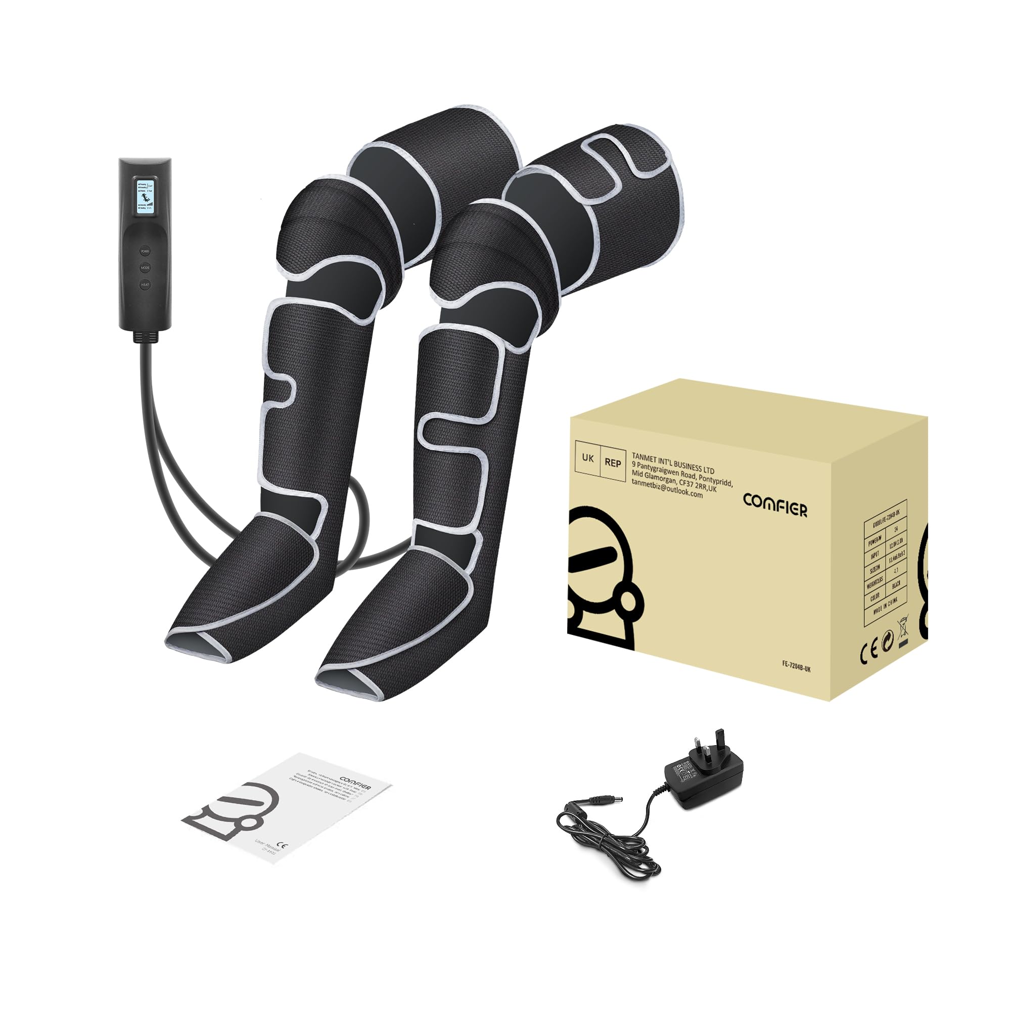 Comfier Leg and Knee Massager Machine with Heat 4D Kneading Calf Massage Boots Electric Compression Wraps for Circulation and Pain Relief - Like New