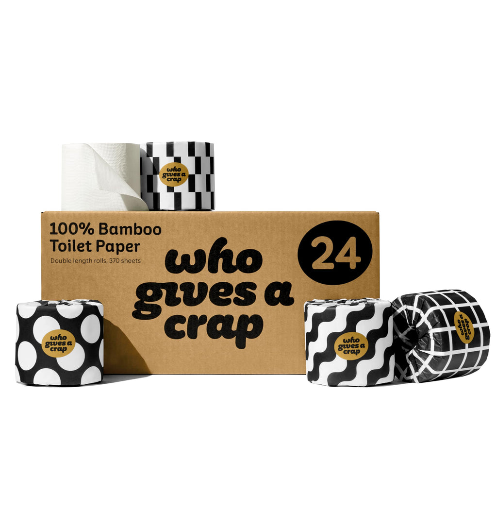 Who Gives A Crap Premium Bamboo Toilet Roll Box of 48 Rolls 3-Ply 370 Sheets Sustainable Biodegradable Plastic-Free Eco Friendly Bath Tissue