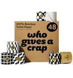 Who Gives A Crap Premium Bamboo Toilet Roll Box of 48 Rolls 3-Ply 370 Sheets Sustainable Biodegradable Plastic-Free Eco Friendly Bath Tissue