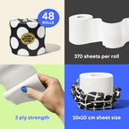Who Gives A Crap Premium Bamboo Toilet Roll Box of 48 Rolls 3-Ply 370 Sheets Sustainable Biodegradable Plastic-Free Eco Friendly Bath Tissue