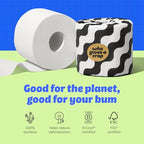 Who Gives A Crap Premium Bamboo Toilet Roll Box of 48 Rolls 3-Ply 370 Sheets Sustainable Biodegradable Plastic-Free Eco Friendly Bath Tissue