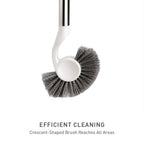 Simplehuman BT1083 Toilet Brush and Holder White Plastic with Stainless Steel Handle Drip-Free Design Bathroom Cleaning Set Removable Head - Damaged Box