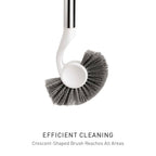 Simplehuman BT1083 Toilet Brush and Holder White Plastic with Stainless Steel Handle Drip-Free Design Bathroom Cleaning Set Removable Head - Damaged Box