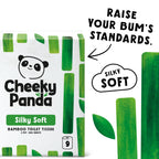 The Cheeky Panda Bamboo Toilet Rolls 45 Pack - 5 x 9 Rolls 3 Ply Eco Friendly Plastic Free Sustainable Compostable Loo Paper Bulk Buy - Damaged Box
