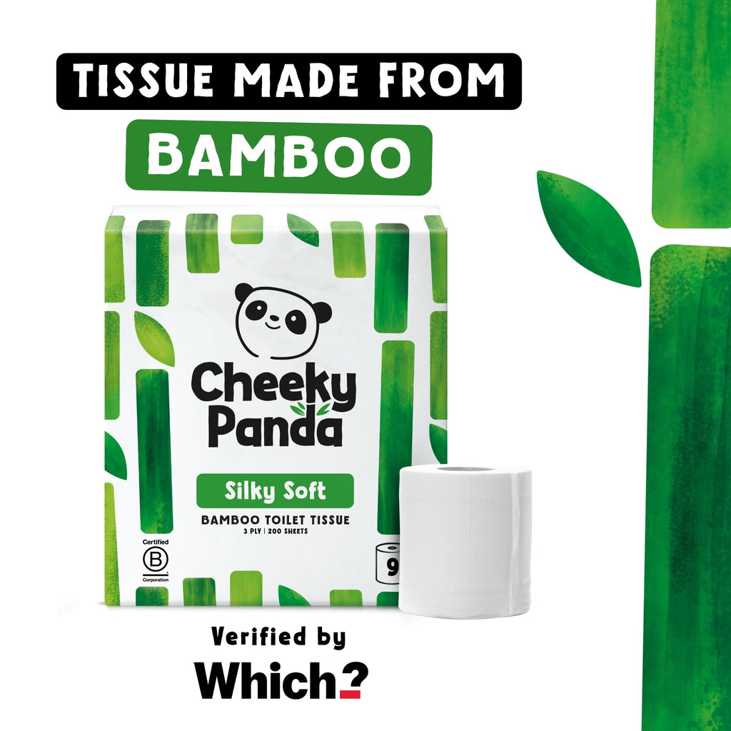 The Cheeky Panda Bamboo Toilet Rolls 45 Pack - 5 x 9 Rolls 3 Ply Eco Friendly Plastic Free Sustainable Compostable Loo Paper Bulk Buy - Damaged Box