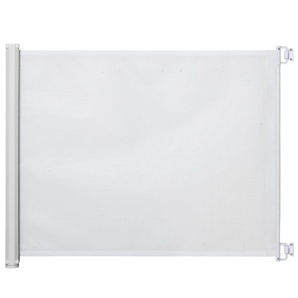 PawHut Retractable Dog Gate Mesh Pet Safety Barrier Extends to 115cm Indoor Guard for Stairs and Doorways White - Damaged Box