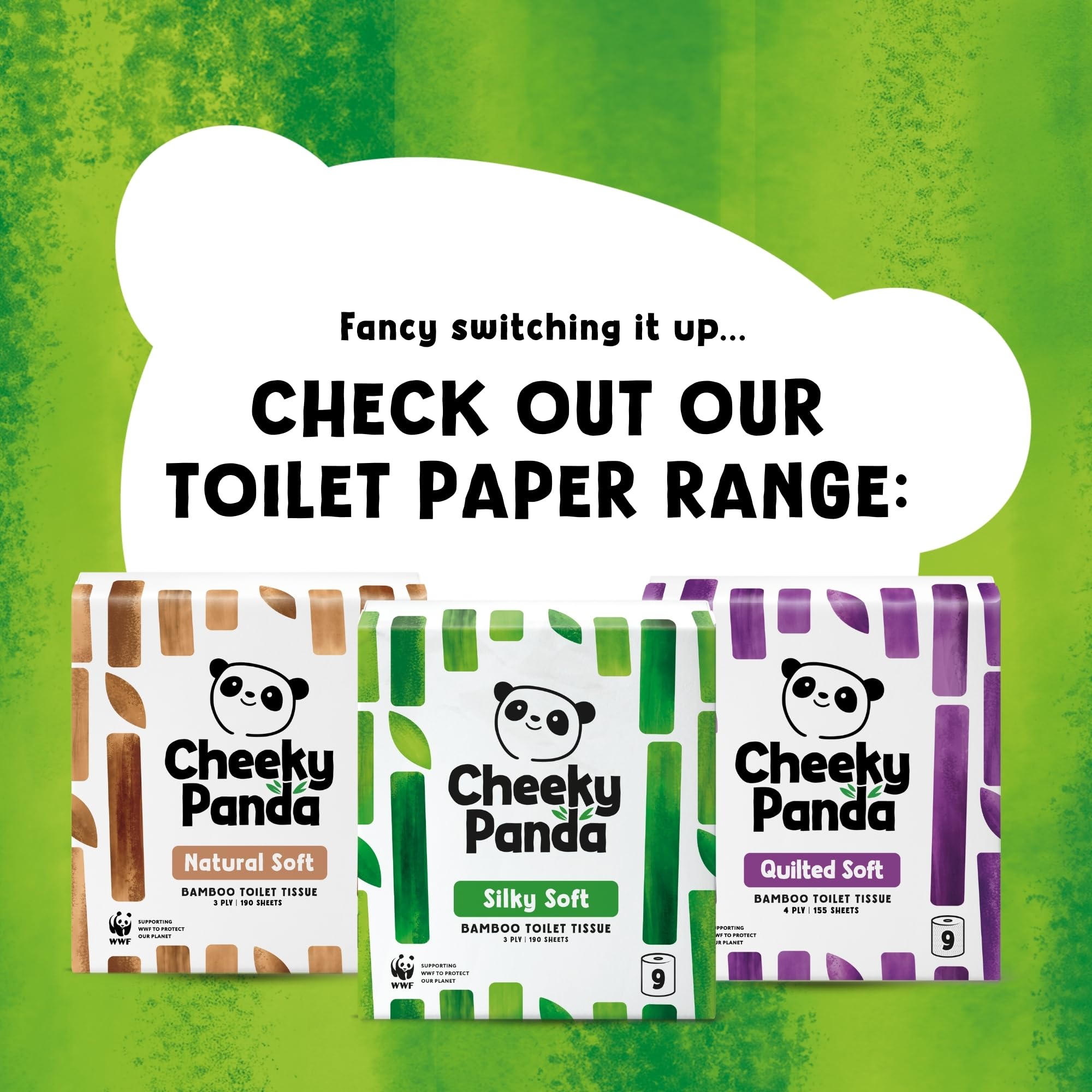 The Cheeky Panda Bamboo Toilet Rolls 48 Pack 3 Ply Eco Friendly Sustainable Loo Roll Bulk Buy Plastic Free Compostable Tissue Paper - Damaged Box