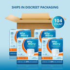 WhyWorry Incontinence Pants Unisex Disposable Adult Pull Ups Large 104 Pack Overnight Absorbency Odor Control Incontinence Underwear Bulk - Like New