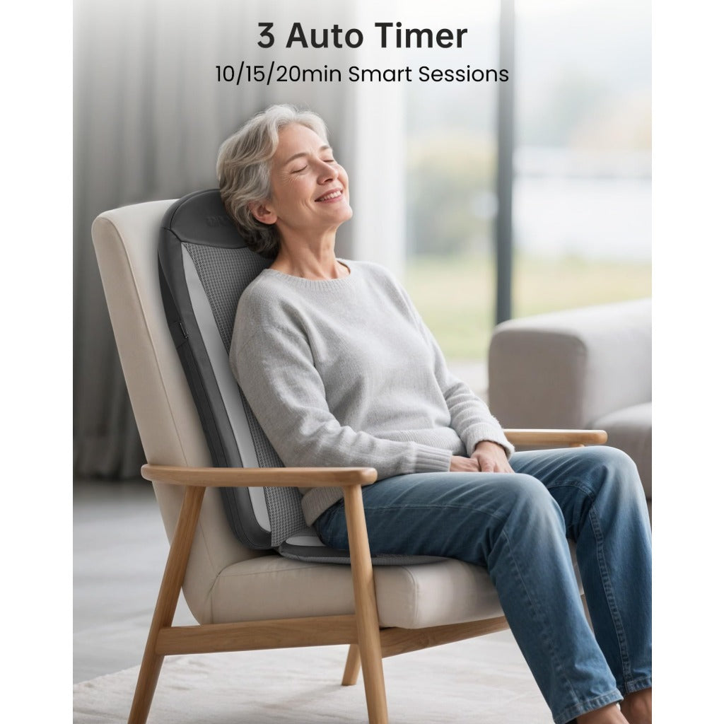 Comfier Shiatsu Back Massager with Heat Massage Chair Pad Deep Tissue Kneading and Vibration Seat Cushion for Neck Back and Hip Relief - Damaged Box