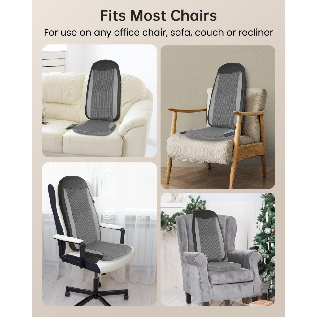 Comfier Shiatsu Back Massager with Heat Massage Chair Pad Deep Tissue Kneading and Vibration Seat Cushion for Neck Back and Hip Relief - Damaged Box