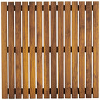 Asinox Natural Teak Wood Bath and Shower Platform 50 x 50 cm Anti-Slip Duckboard Bathroom Floor Mat Grating TEK4A5050