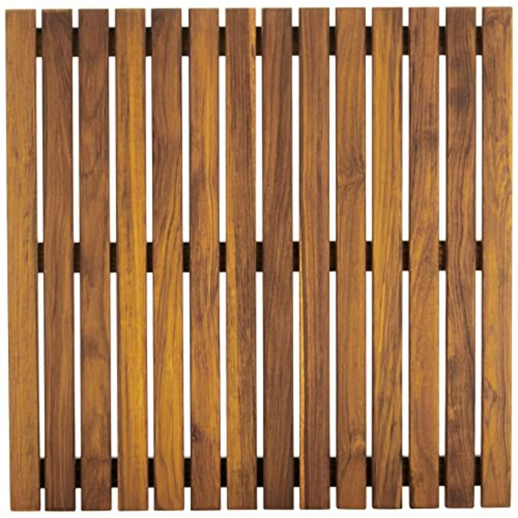 Asinox Natural Teak Wood Bath and Shower Platform 50 x 50 cm Anti-Slip Duckboard Bathroom Floor Mat Grating TEK4A5050