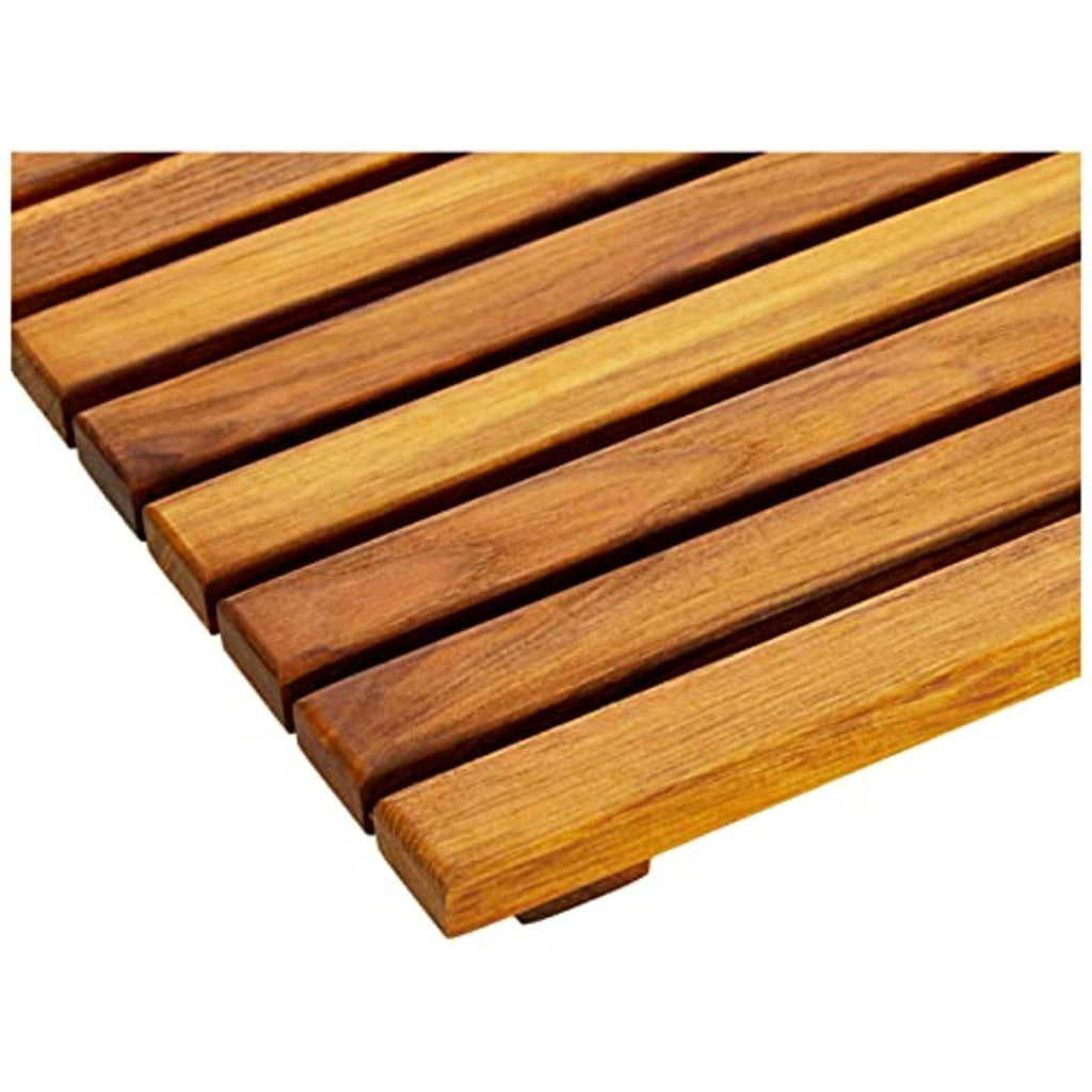 Asinox Natural Teak Wood Bath and Shower Platform 50 x 50 cm Anti-Slip Duckboard Bathroom Floor Mat Grating TEK4A5050