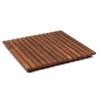 Asinox Natural Teak Wood Bath and Shower Platform 50 x 50 cm Anti-Slip Duckboard Bathroom Floor Mat Grating TEK4A5050