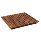 Asinox Natural Teak Wood Bath and Shower Platform 50 x 50 cm Anti-Slip Duckboard Bathroom Floor Mat Grating TEK4A5050