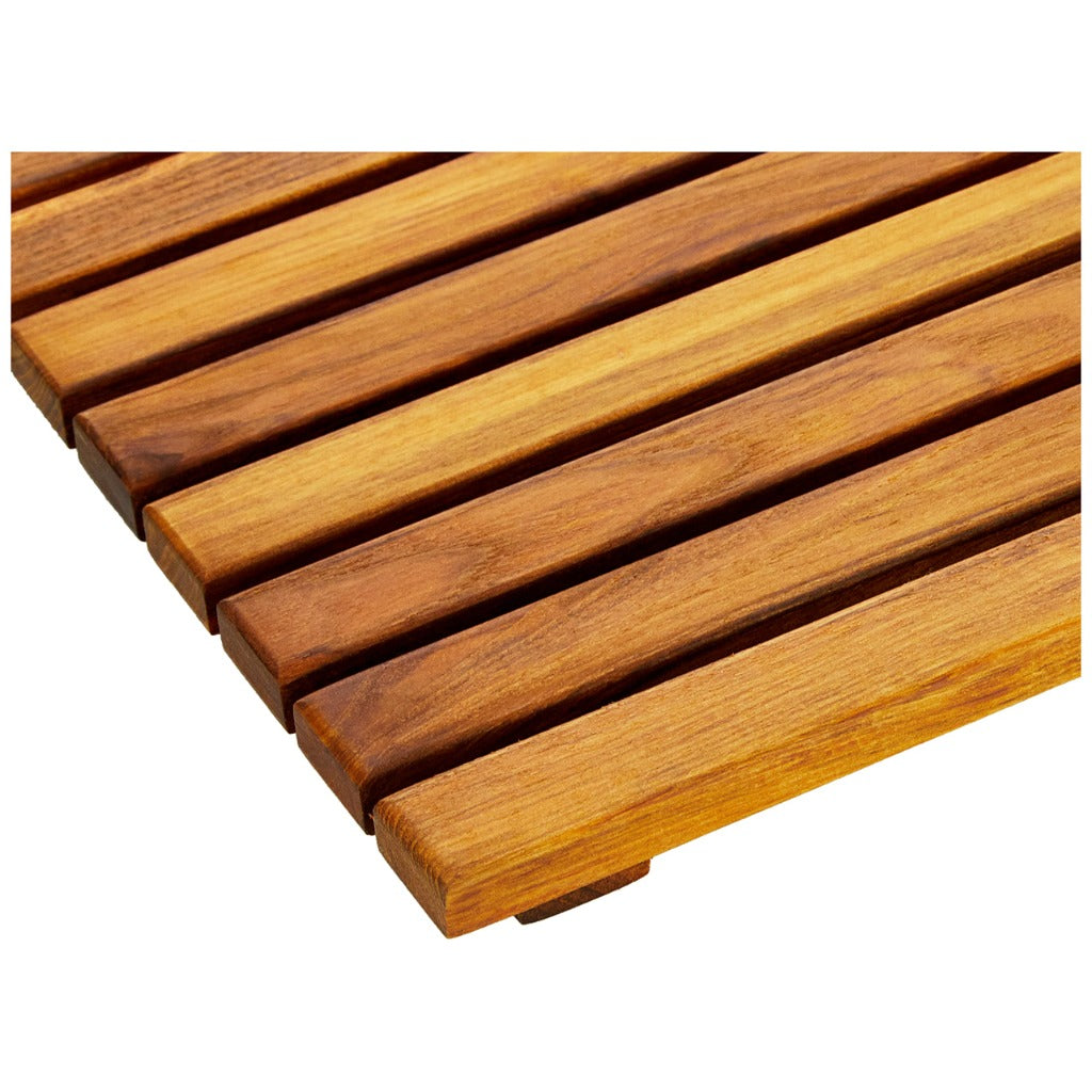 Asinox Natural Teak Wood Bath and Shower Platform 50 x 50 cm Anti-Slip Duckboard Bathroom Floor Mat Grating TEK4A5050