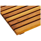 Asinox Natural Teak Wood Bath and Shower Platform 50 x 50 cm Anti-Slip Duckboard Bathroom Floor Mat Grating TEK4A5050