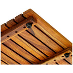 Asinox Natural Teak Wood Bath and Shower Platform 50 x 50 cm Anti-Slip Duckboard Bathroom Floor Mat Grating TEK4A5050