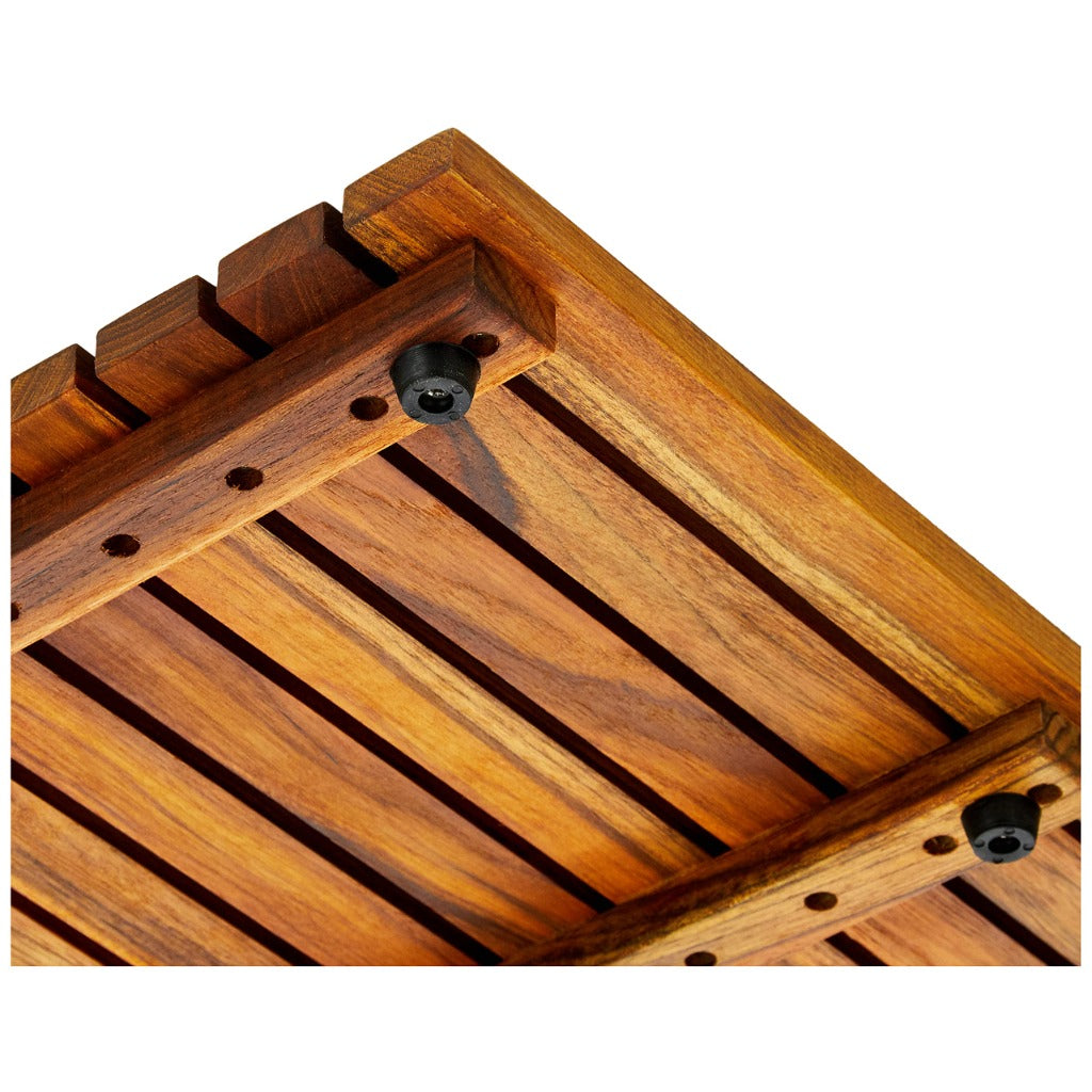 Asinox Natural Teak Wood Bath and Shower Platform 50 x 50 cm Anti-Slip Duckboard Bathroom Floor Mat Grating TEK4A5050