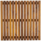 Asinox Natural Teak Wood Bath and Shower Platform 50 x 50 cm Anti-Slip Duckboard Bathroom Floor Mat Grating TEK4A5050