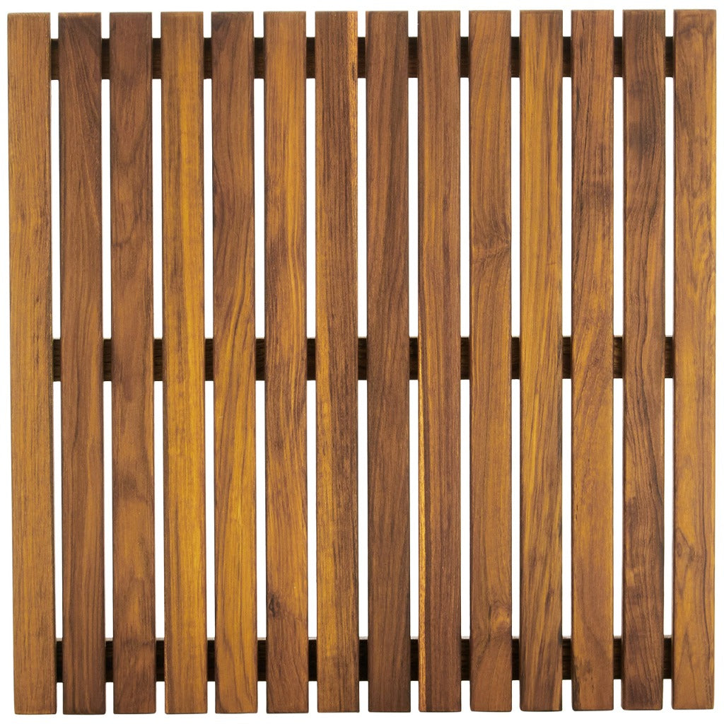 Asinox Natural Teak Wood Bath and Shower Platform 50 x 50 cm Anti-Slip Duckboard Bathroom Floor Mat Grating TEK4A5050