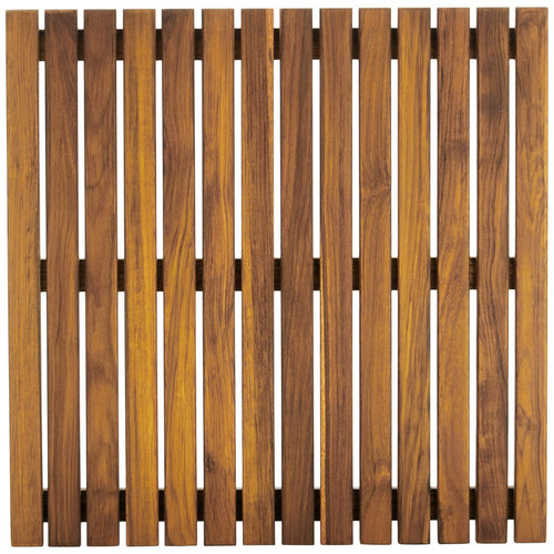 Asinox Natural Teak Wood Bath and Shower Platform 50 x 50 cm Anti-Slip Duckboard Bathroom Floor Mat Grating TEK4A5050