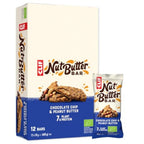 Clif Nut Butter Bar Chocolate Chip and Peanut Butter 12 x 50g Pack Organic Plant Based Protein Snack Bars 7g Protein Energy Bars - Damaged Box - BBE 04/2026