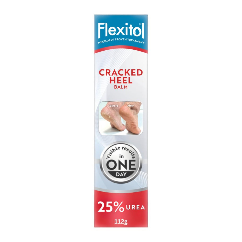 Flexitol Cracked Heel Balm 112g - Foot Cream for Dry Skin and Hard Skin Removal - 25% Urea Formula - Suitable for Diabetics - Damaged Box - BBE 11/2028