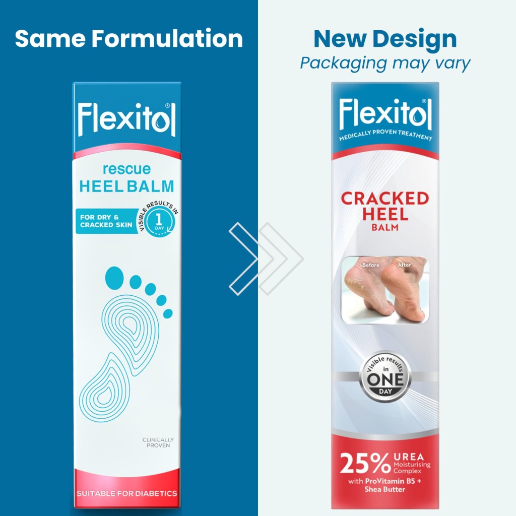 Flexitol Cracked Heel Balm 112g - Foot Cream for Dry Skin and Hard Skin Removal - 25% Urea Formula - Suitable for Diabetics - Damaged Box - BBE 11/2028