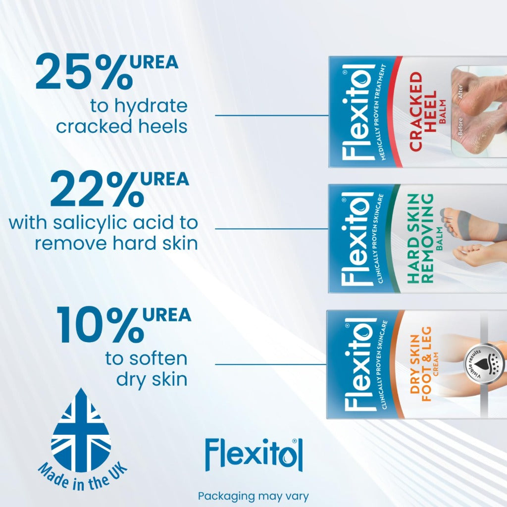 Flexitol Cracked Heel Balm 112g - Foot Cream for Dry Skin and Hard Skin Removal - 25% Urea Formula - Suitable for Diabetics - Damaged Box - BBE 11/2028