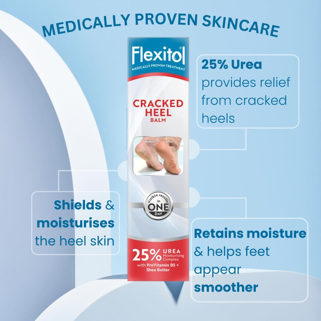 Flexitol Cracked Heel Balm 112g - Foot Cream for Dry Skin and Hard Skin Removal - 25% Urea Formula - Suitable for Diabetics - Damaged Box - BBE 11/2028