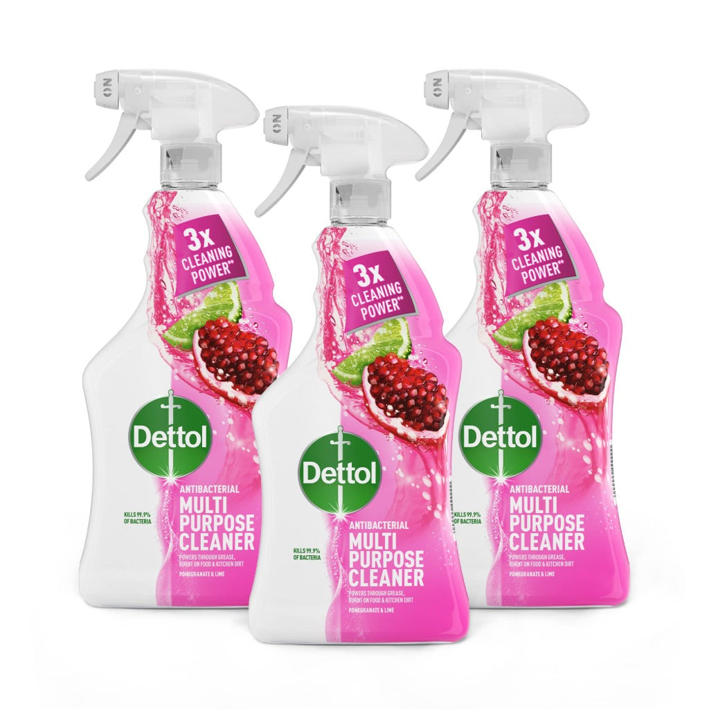 Dettol Antibacterial Multipurpose Cleaner Spray Pomegranate and Lime 6 Litre Pack of 6 Surface Disinfectant Kitchen and Bathroom Degreaser - Damaged Box