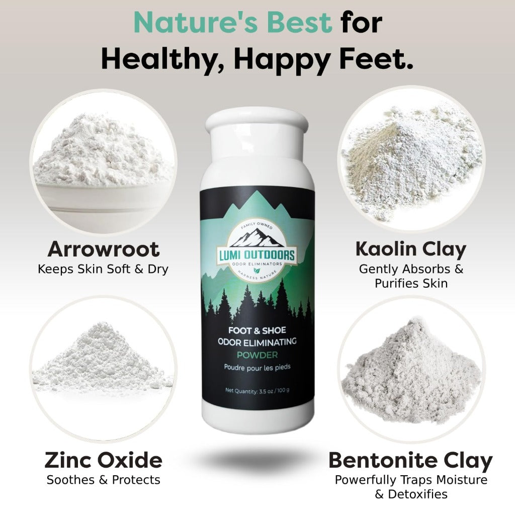 Lumi Outdoors Natural Shoe Deodorizer Spray and Foot Odor Eliminator Extra Strength Lemon Eucalyptus Scent 118ml Boot and Sneaker Freshener - Damaged Box