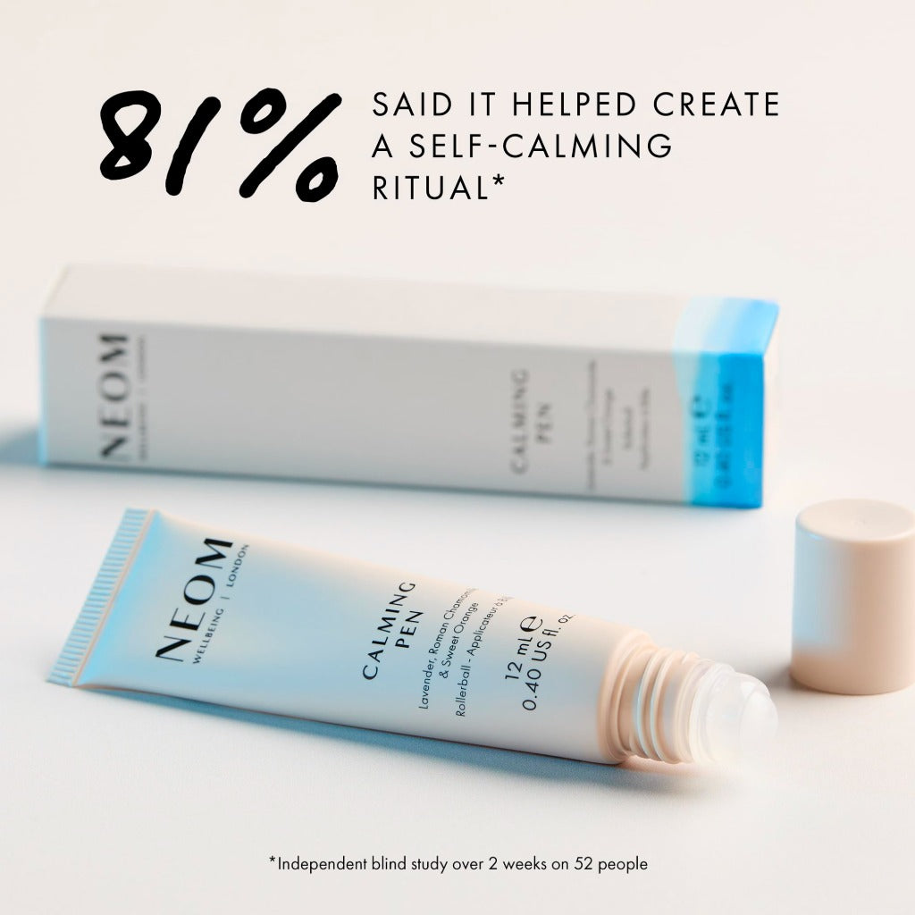 Neom Calming Pen 12ml Lavender Chamomile and Orange Aromatherapy Pulse Point Roller Ball Essential Oil Blend for Stress Relief Vegan - Damaged Box