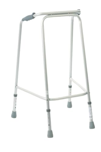 Walking Frame Ultra Narrow Lightweight Aluminium Height Adjustable Medium S63209.M Ergonomic Hand Grips Non-Slip Ferrules Mobility Aid - Very Good