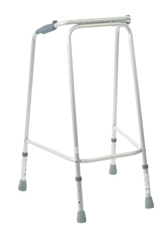 Walking Frame Ultra Narrow Lightweight Aluminium Height Adjustable Medium S63209.M Ergonomic Hand Grips Non-Slip Ferrules Mobility Aid - Very Good