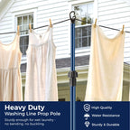 Heavy Duty Telescopic Washing Line Prop Pole 2.6m Galvanised Steel Extendable Clothesline Support Outdoor Garden Laundry Airer Pack of 2 - Damaged Box