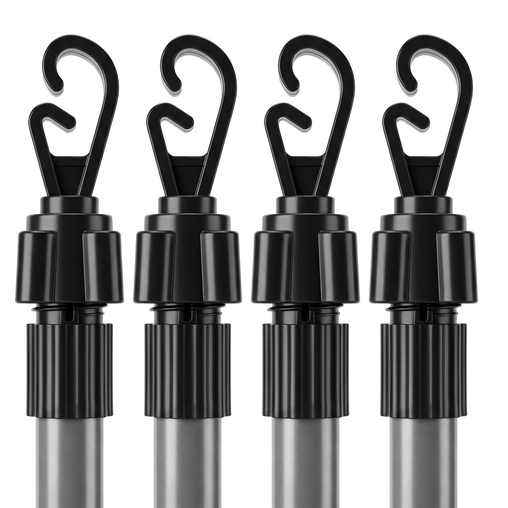 Heavy Duty Telescopic Washing Line Prop Pole 2.6m Galvanised Steel Extendable Clothesline Support Outdoor Garden Laundry Airer Pack of 2 - Damaged Box