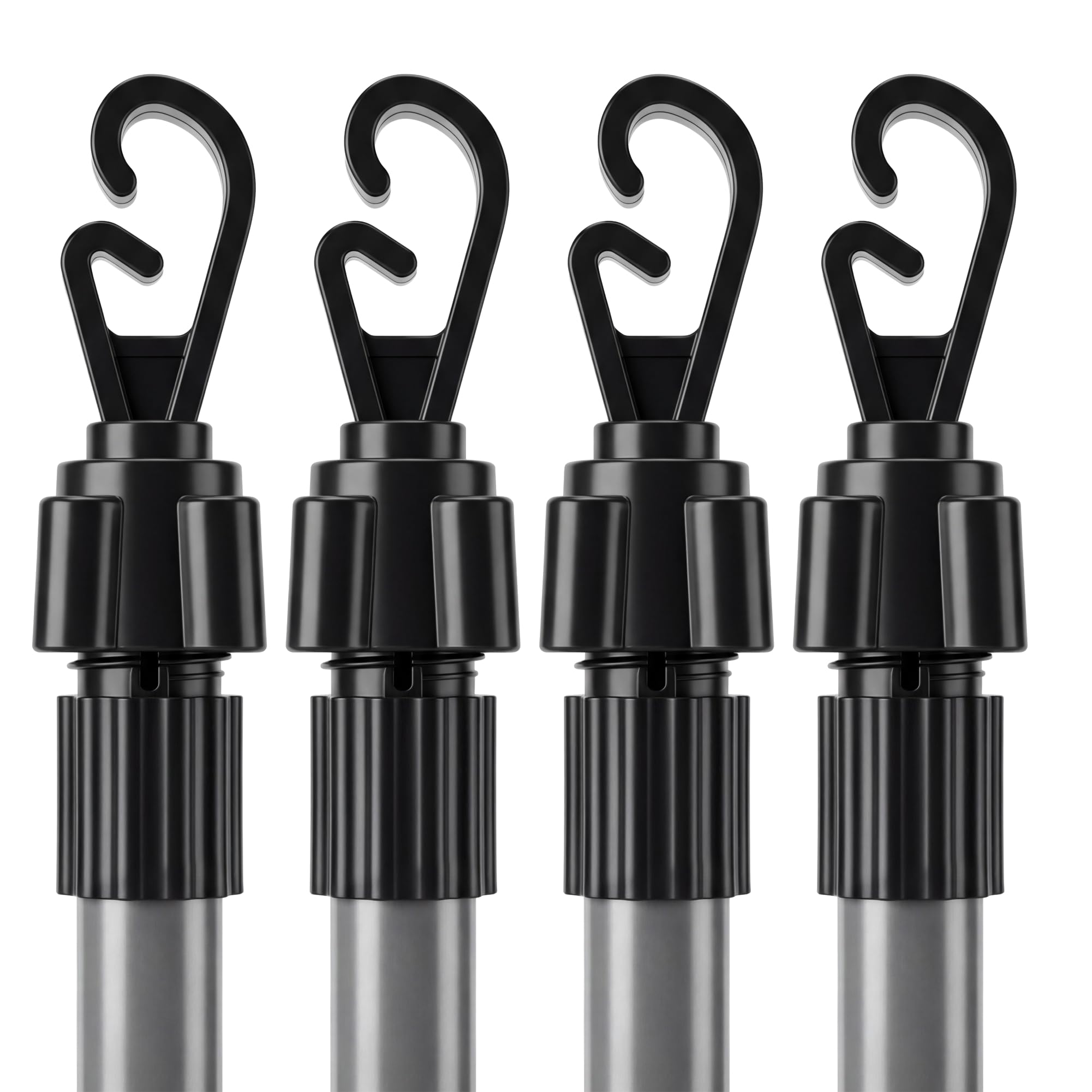 Heavy Duty Telescopic Washing Line Prop Pole 2.6m Galvanised Steel Extendable Clothesline Support Outdoor Garden Laundry Airer Pack of 2 - Damaged Box