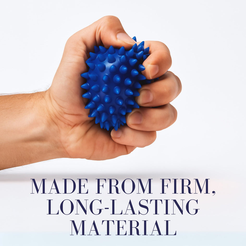 Spikey Massage Ball 10cm Blue Firm Deep Tissue Trigger Point Roller for Foot Back and Glutes Myofascial Release Physio Tool