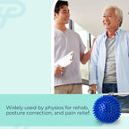 Spikey Massage Ball 10cm Blue Firm Deep Tissue Trigger Point Roller for Foot Back and Glutes Myofascial Release Physio Tool