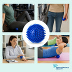 Spikey Massage Ball 10cm Blue Firm Deep Tissue Trigger Point Roller for Foot Back and Glutes Myofascial Release Physio Tool