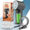 Portentum Electric Lint Remover Fabric Shaver - 3 Speeds 9000 RPM LED Display - 6-Blade USB-C Rechargeable Bobble Remover for Clothes