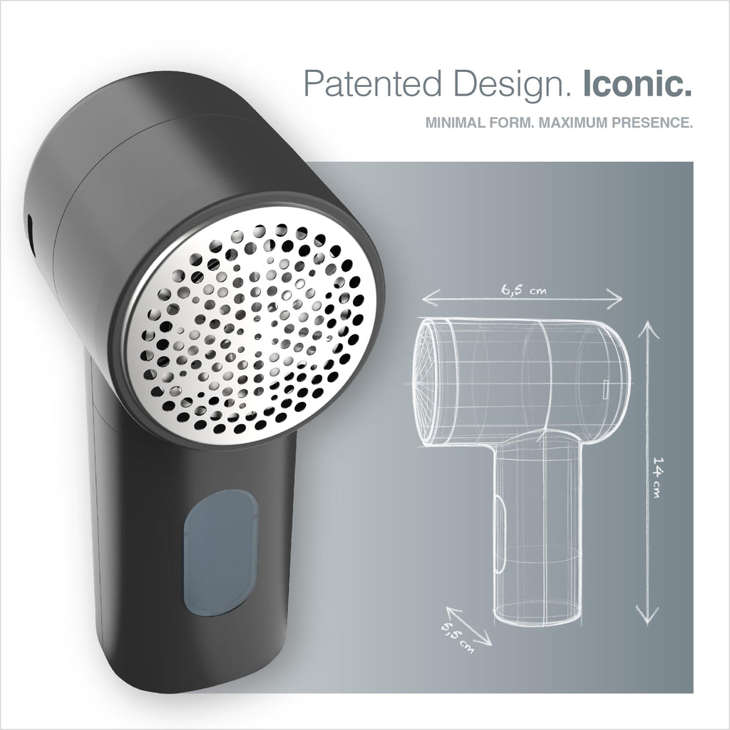 Portentum Electric Lint Remover Fabric Shaver - 3 Speeds 9000 RPM LED Display - 6-Blade USB-C Rechargeable Bobble Remover for Clothes
