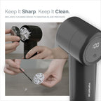 Portentum Electric Lint Remover Fabric Shaver - 3 Speeds 9000 RPM LED Display - 6-Blade USB-C Rechargeable Bobble Remover for Clothes