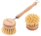 Smidge Natural Beechwood Large Bottle Brush Long Handle Wooden Dish Scrubber for Washing Up Water Bottles and Glassware