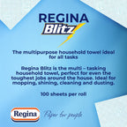 Regina Blitz Household Towels 12 Triple Layered Rolls 70 Sheets Per Roll Extra Large Kitchen Roll Recyclable Paper Packaging FSC Certified - Damaged Box